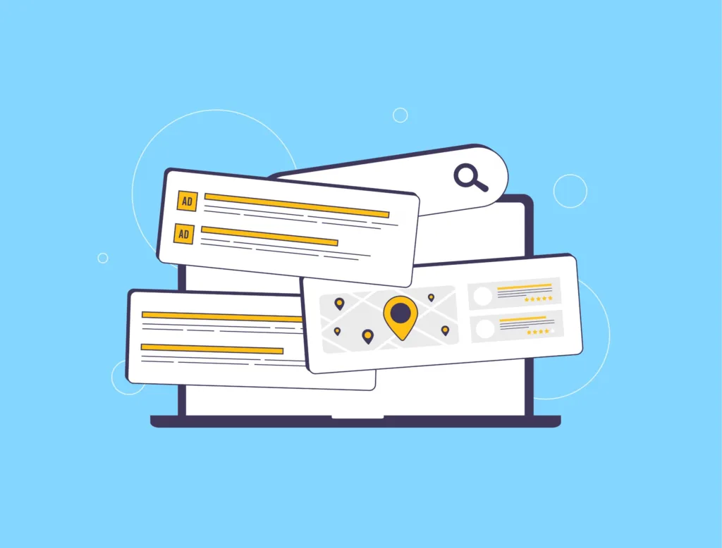 grafica raffigurante dei risultati di ricerca localizzati