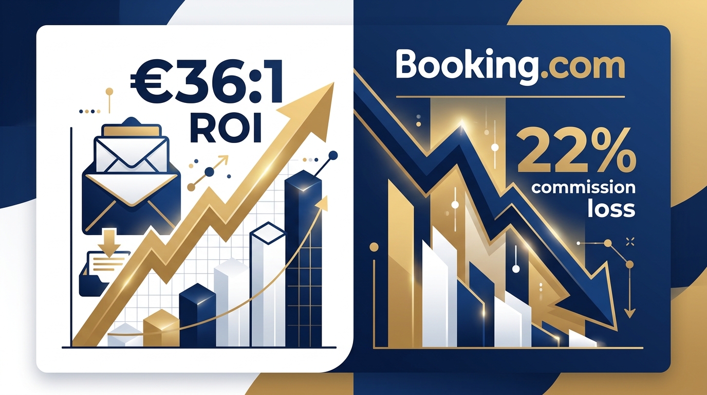 Email ROI vs Booking.com commission comparison